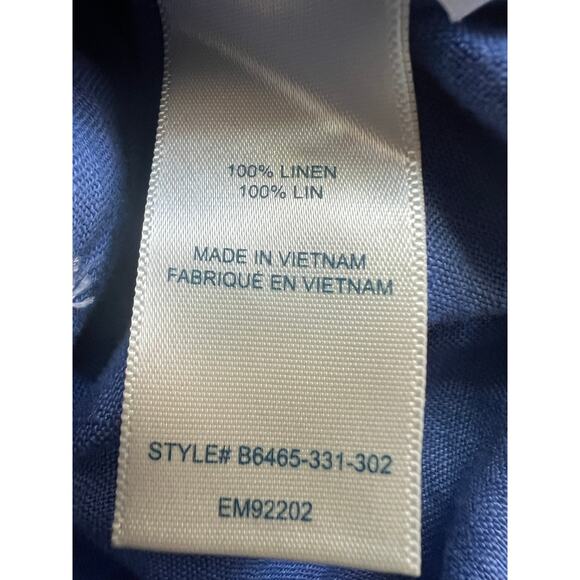 BELLA DAHL WOMENS MEDIUM 100% LINEN ROLLED HEM UTILITY SHORT ROMPER BLUE NEW - Picture 13 of 15